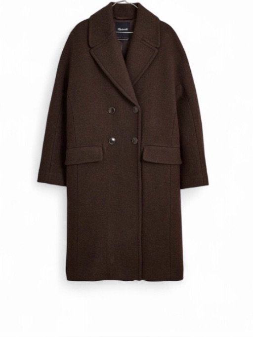 Madewell Double-Breasted Trench Coat In Dark Brown